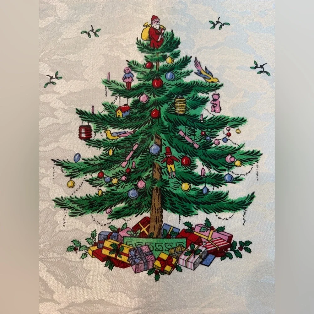 NWT Spode Festive Christmas Tree Placemats Green &‎ Red Accents: Set of 6